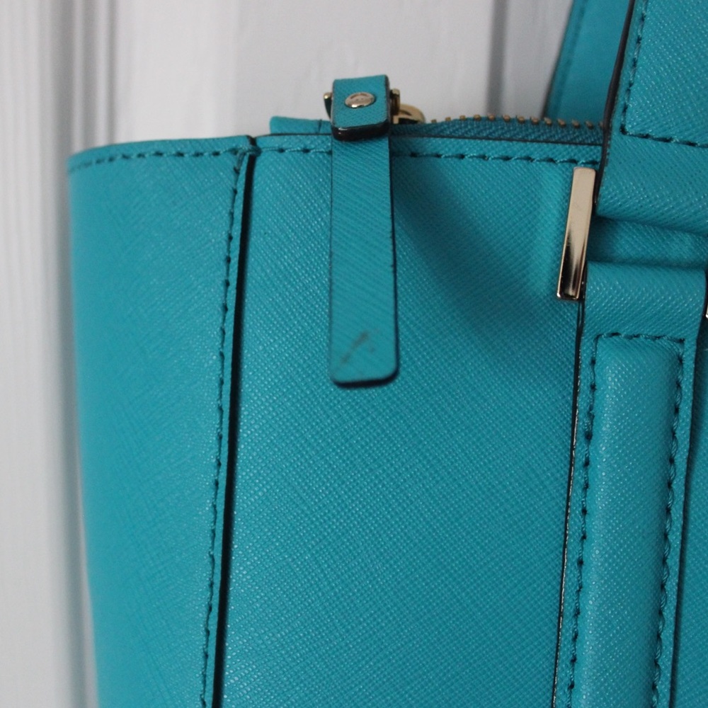 Kate Spade - Sky Newbury Lane Briar Leather Tote - Blue - Stripe Interior - Picture 6 of 6
